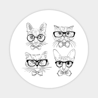 Cat Hipster Magnet